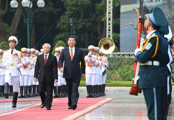 CPV General Secretary welcomes Chinese president in Hanoi