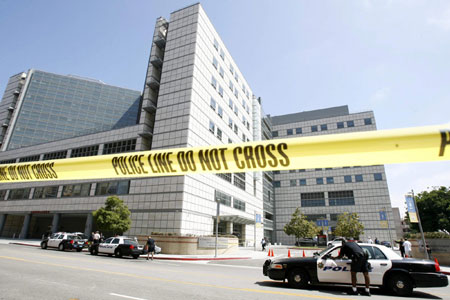 Media surround UCLA hospital