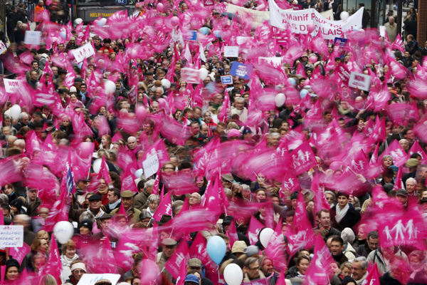 Protests against gay marriage in Paris