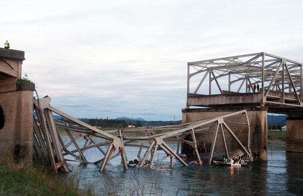 Search underway as US highway bridge collapses