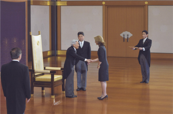 US envoy to Japan Caroline Kennedy meets emperor