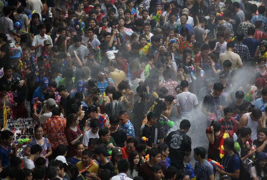 Songkran water festival celebrated in Thailand