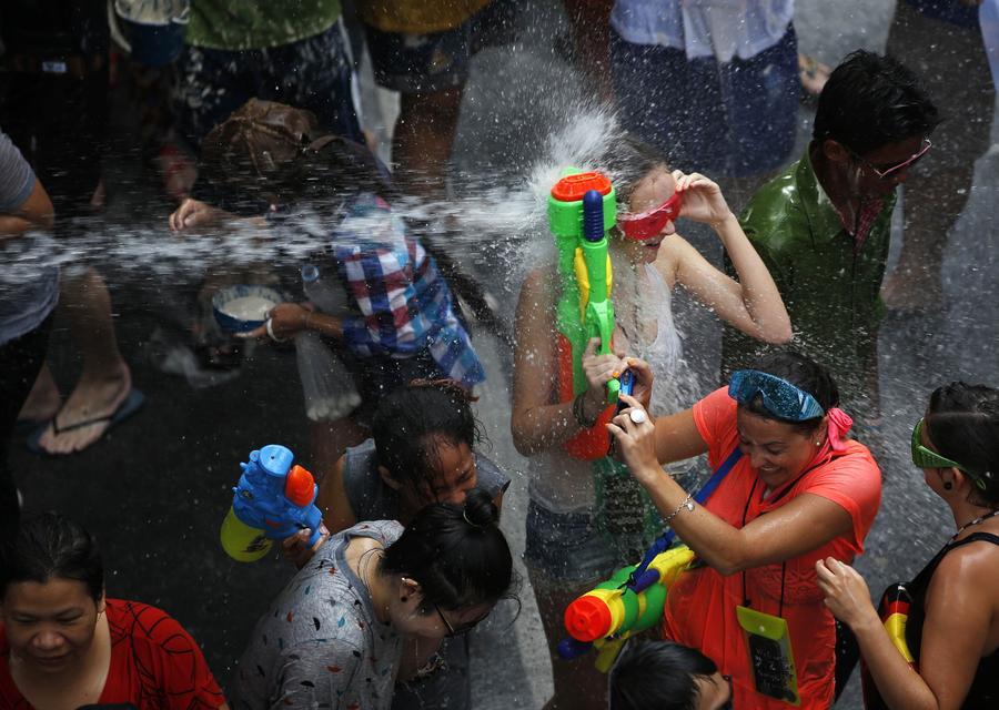 Songkran water festival celebrated in Thailand