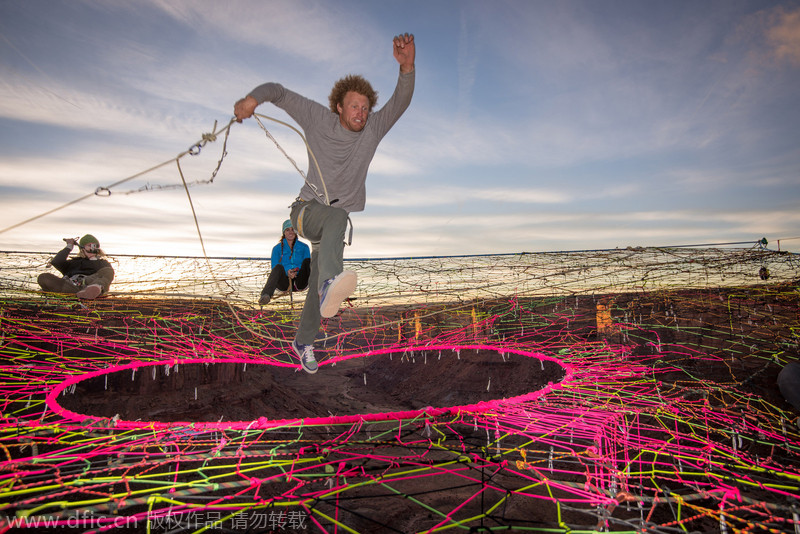 Daredevils run, jump and hurl themselves into 400ft canyons