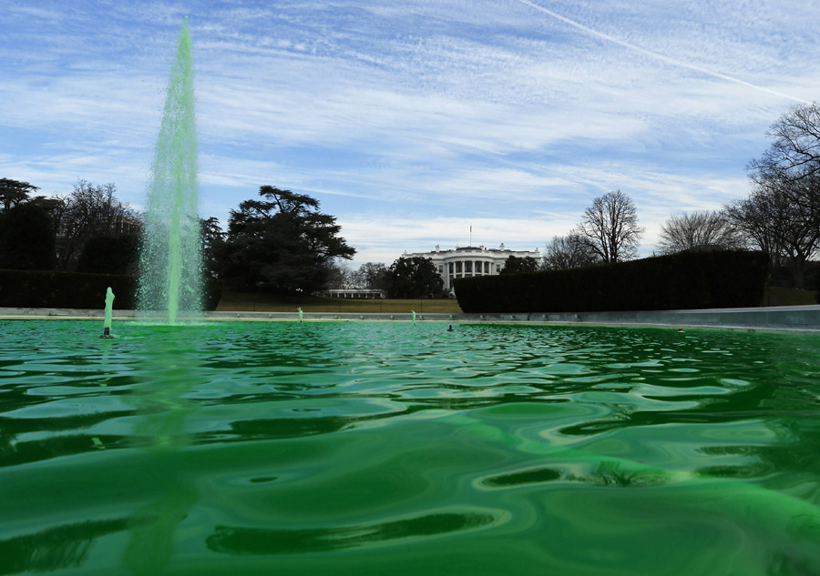 Celebrations of St. Patrick's Day dye the world green