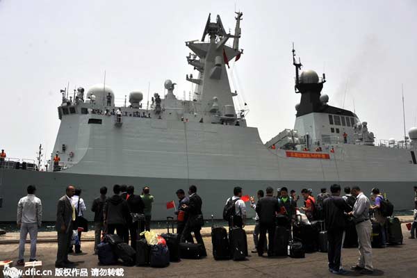 Chinese warship carrying evacuees from Yemen arrives in Djibouti