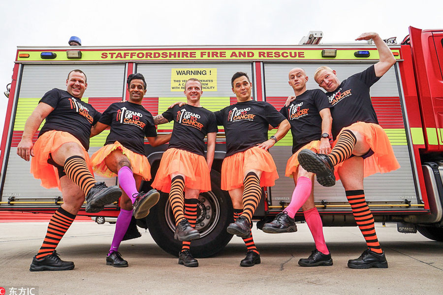 British firefighters dress up in tutus for good cause