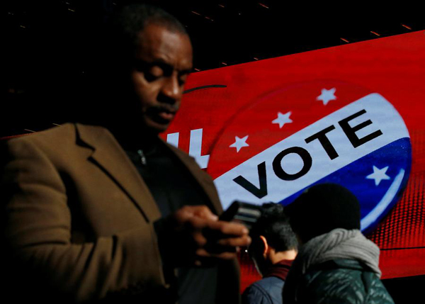 Black humor dots NYC'S Times Square on election day