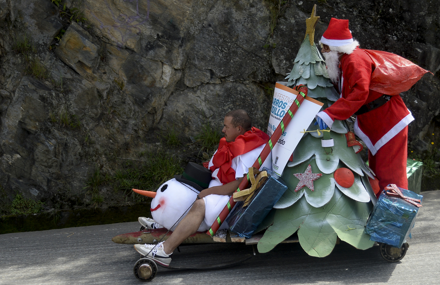 Participants dressed up to celebrate Car Festival in Colombia