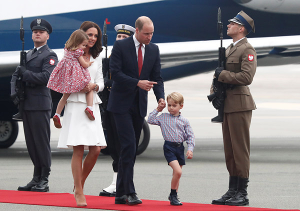 Britain's young royals begin tour of Poland and Germany